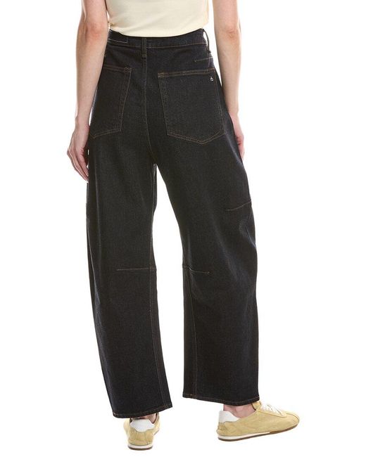 Rag & Bone Black Chase High Rise Barrel Jean