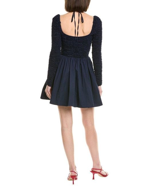 Staud Blue Cassidy Mini Dress