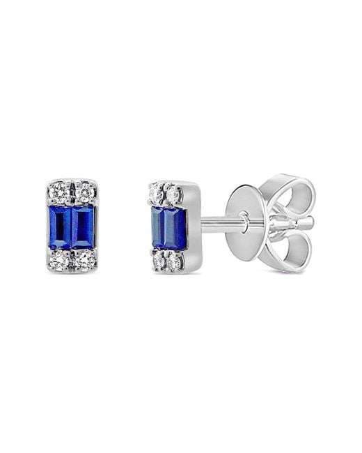 Sabrina Designs Blue 14k 0.19 Ct. Tw. Diamond & Sapphire Tiny Studs