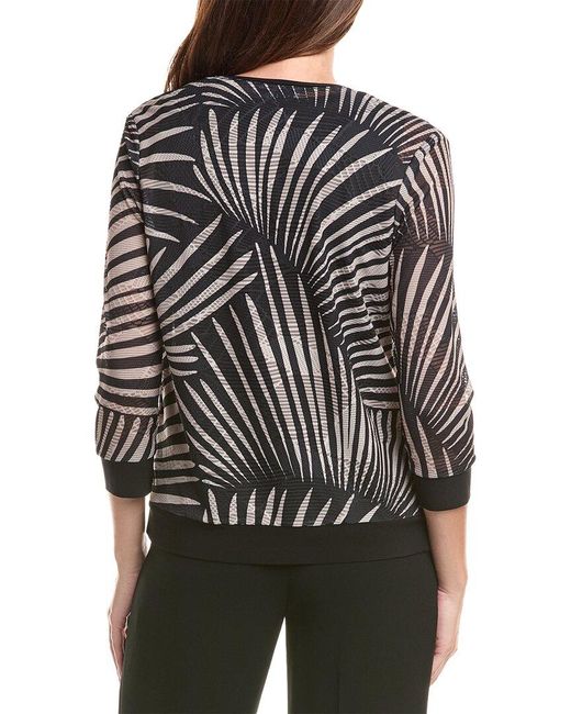 Joseph Ribkoff Black Burnout Blouse