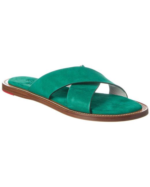 Isaia Green Suede Sandal for men