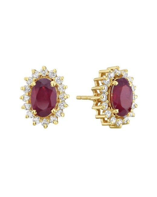 Forever Creations USA Inc. Pink Forever Creations 14k 1.70 Ct. Tw. Diamond & Ruby Earrings
