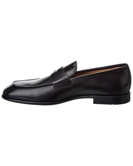 Ferragamo Black Funes Leather Loafer for men
