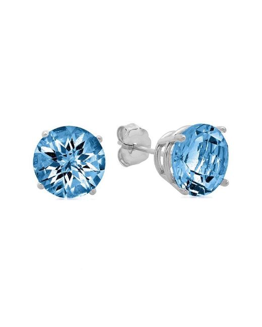 MaxColor 10k 4.10 Ct. Tw. Londen Blue Topaz Studs