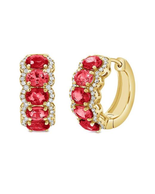 Sabrina Designs White 14K 2.52 Ct. Tw. Diamond & Ruby Hoop Earrings