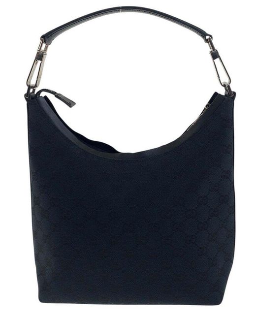 Gucci Blue GG Canvas Shoulder Bag Black (authentic Pre-loved)