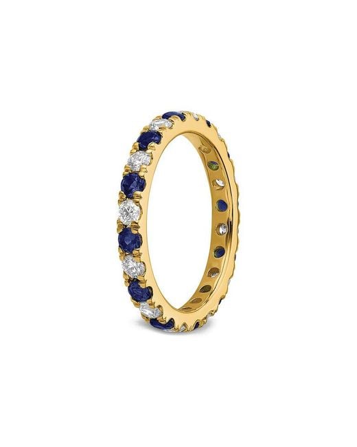 Lab Grown Gemstones White 14K 1.75 Ct. Tw. Lab-Grown Diamond & Lab-Grown Sapphire Eternity Ring