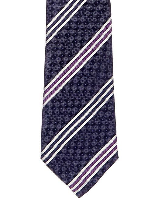 Canali Blue Navy Stripe Silk Tie for men