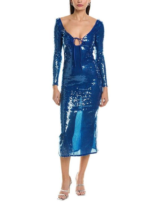 Bardot Blue Verona Sequin Maxi Dress