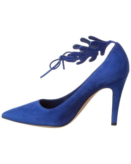 Manolo Blahnik Blue Florettehi 100 Suede Pump