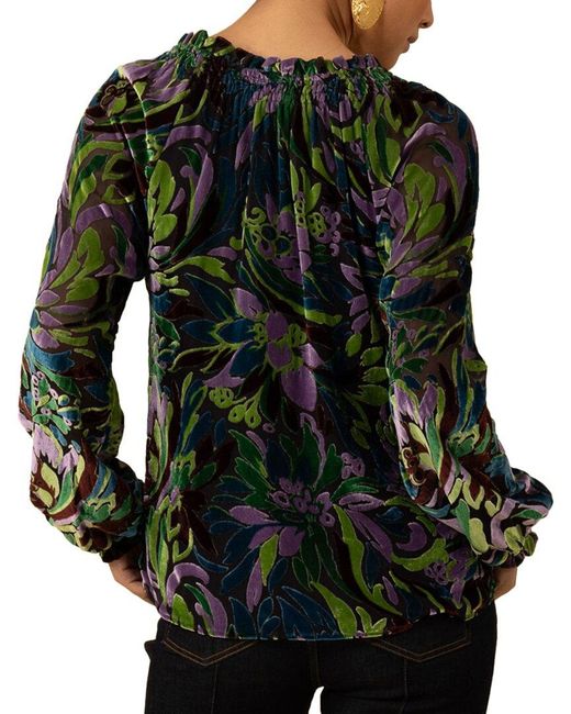 Hale Bob Black Charleigh Silk-Blend Top