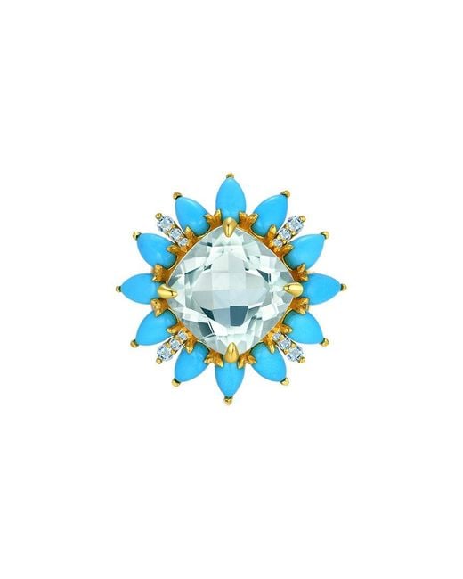 Kai Fine Jewelry Blue 14K 8.30 Ct. Tw. Gemstone Cocktail Ring