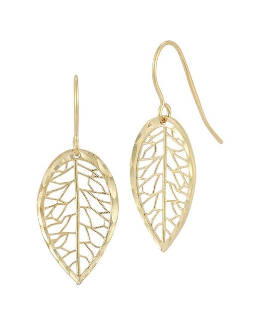 Ember Fine Jewelry Metallic 14k Leaf Drop Earrings