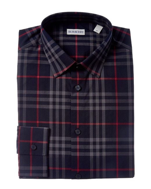 Burberry Blue Dress Shirt for men