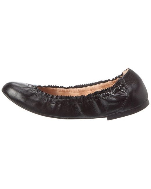 French Sole Black Cecila Leather Flat