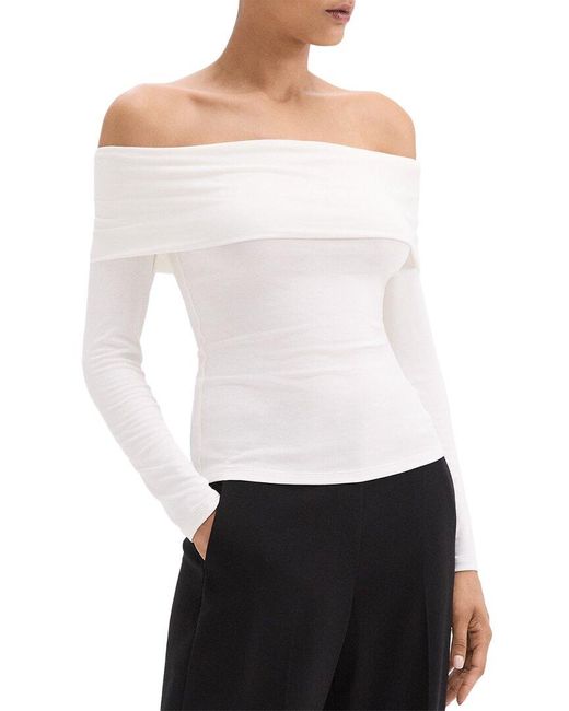 Theory White Off-the-shoulder Top