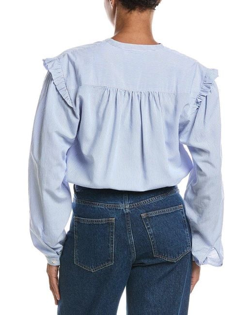 Officine Generale Blue Charline Stripe Shirt