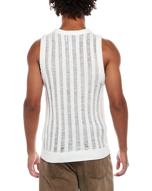 RTA White Sleeveless Sweater for men