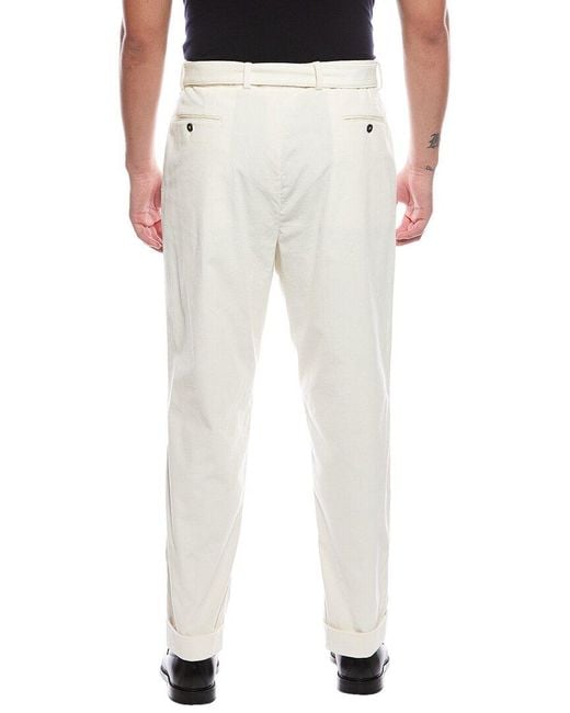 Officine Generale White Officine Generale Hugo Garment-dyed Corduroy Pant for men