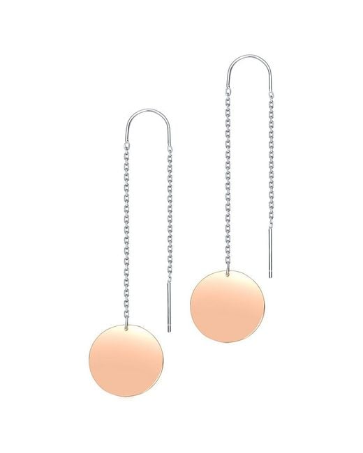 Genevive Jewelry White 18k Rose Gold Vermeil Earrings