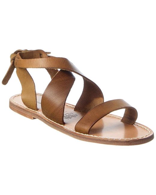 Officine Generale Brown Officine Generale Positano Leather Sandal