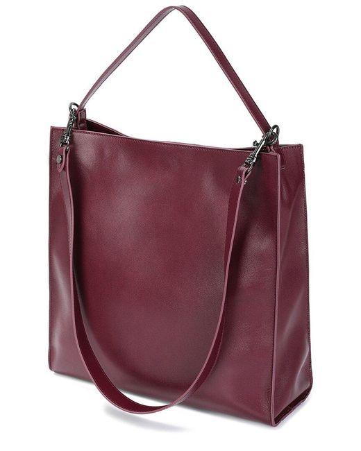 Tiffany & Fred Paris Purple Shiny Leather Tote