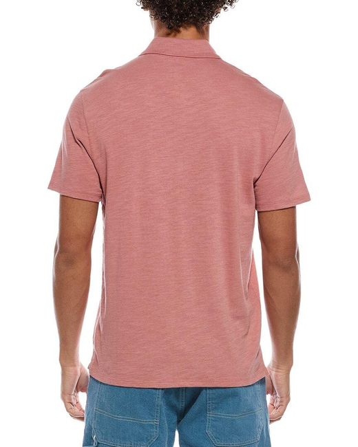 Vince Red Slub Polo Shirt for men