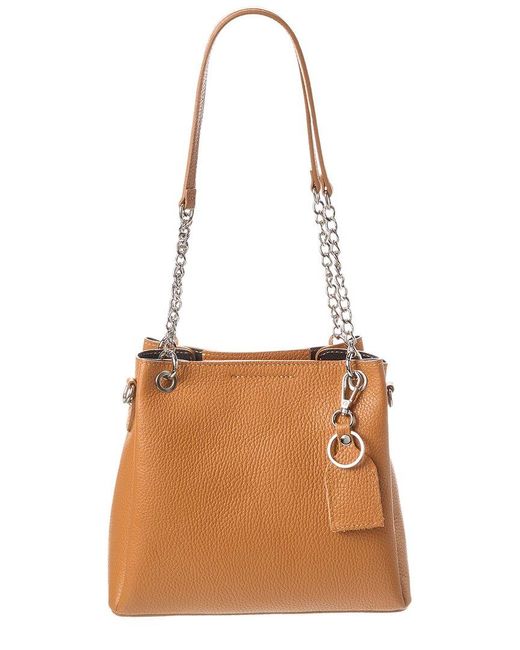 Italian Leather Brown Top Handle Bag