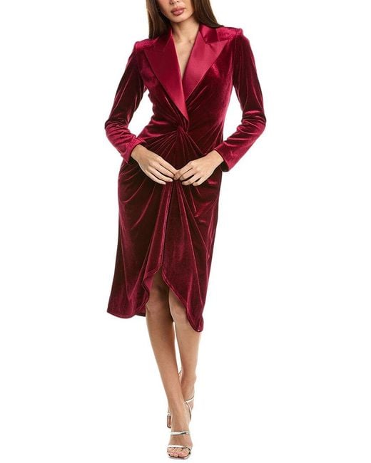 Red velvet blazer dress discount