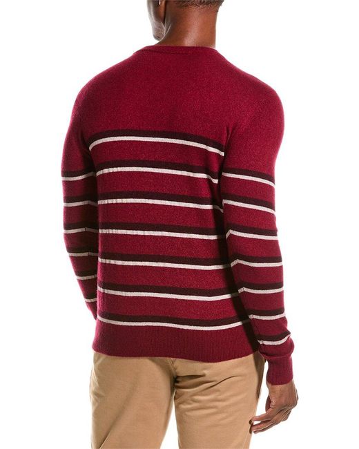 Isaia Red Silk & Cashmere-blend Crewneck Sweater for men