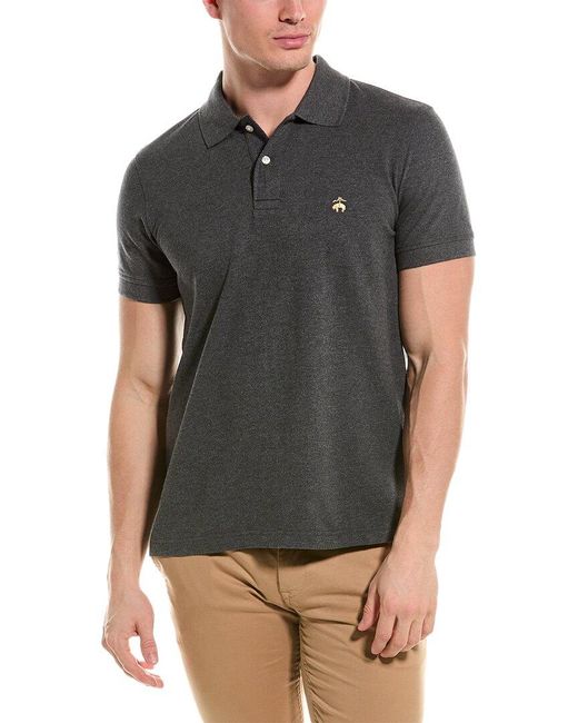 Brooks Brothers Gray Slim Fit Performance Polo Shirt for men
