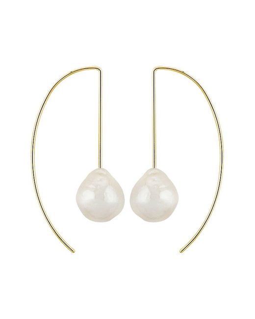 Jane Basch White 14k 12mm Pearl Earrings