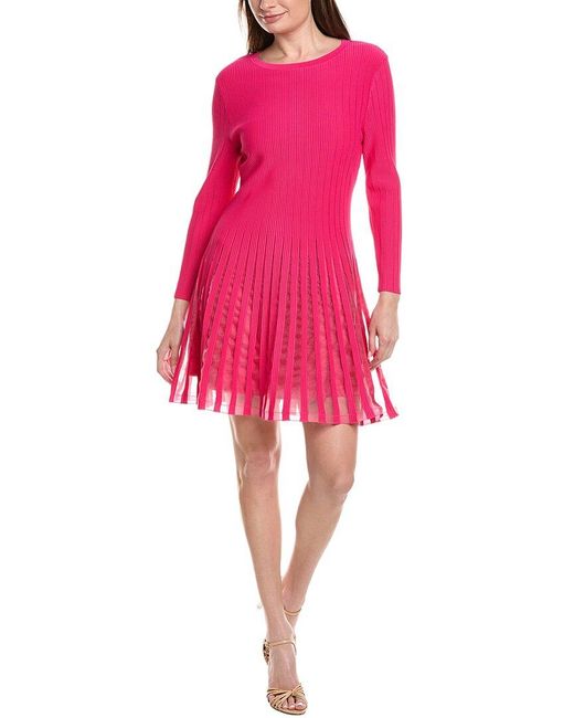 MILLY Pink Tabitha Sheer Godet Mini Dress
