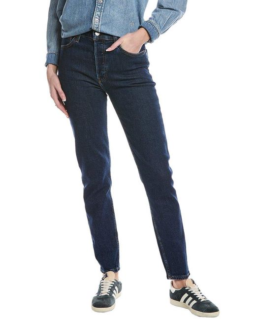 Re/done Blue Dark Rinse High-Rise Skinny Jean