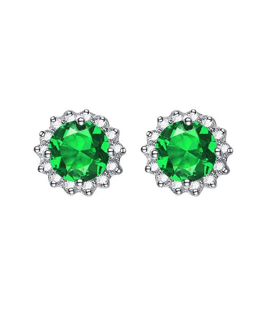 Genevive Jewelry Green Silver Earrings