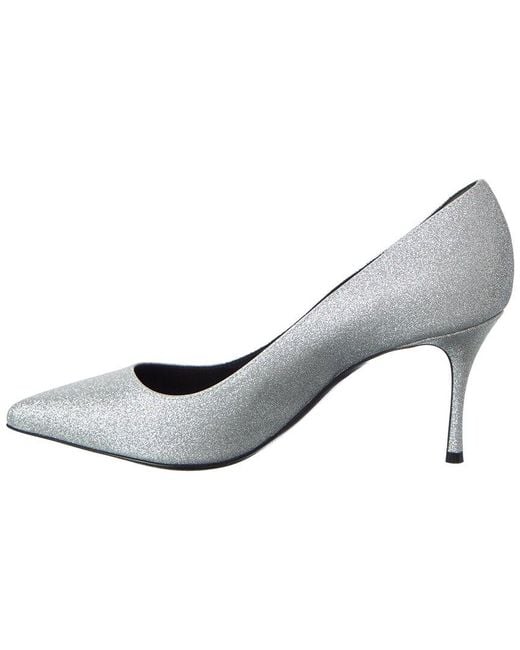 Sergio Rossi White Godiva 75 Glitter Pump