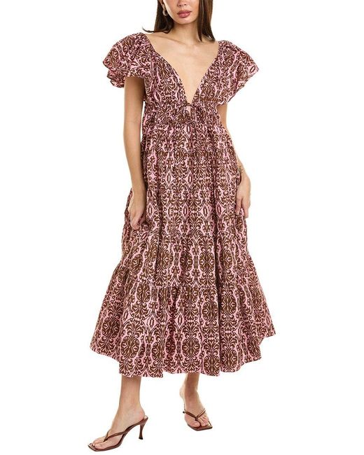 Lyra & Co Purple Midi Dress