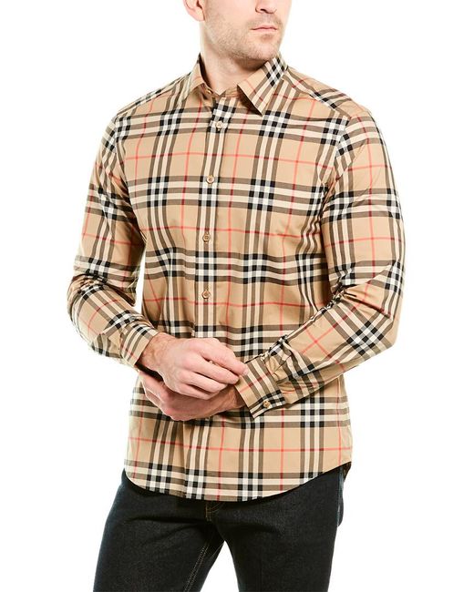 Burberry Cotton Vintage Check Shirt in Brown for Men - Lyst