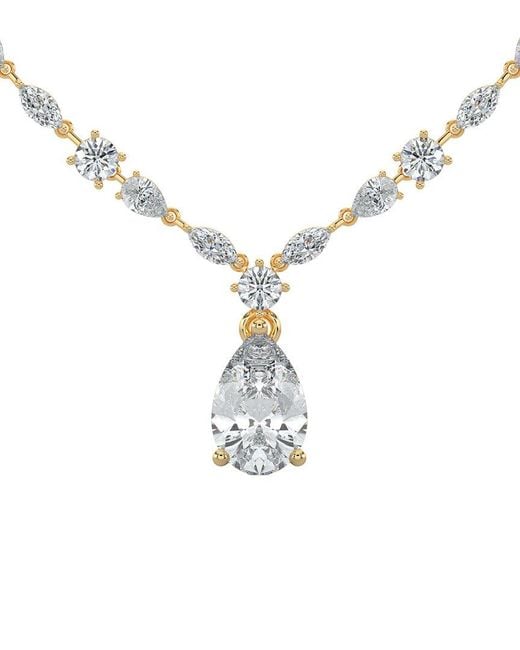 Sabrina Designs Lab Grown Diamonds Metallic 14K 20.76 Ct. Tw. Lab-Grown Diamond Drop Necklace