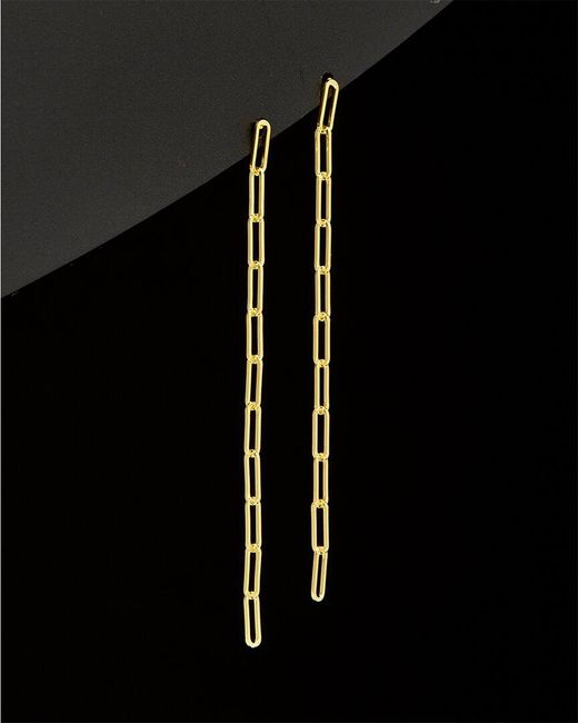 Italian Gold Black 14k Paperclip Earrings
