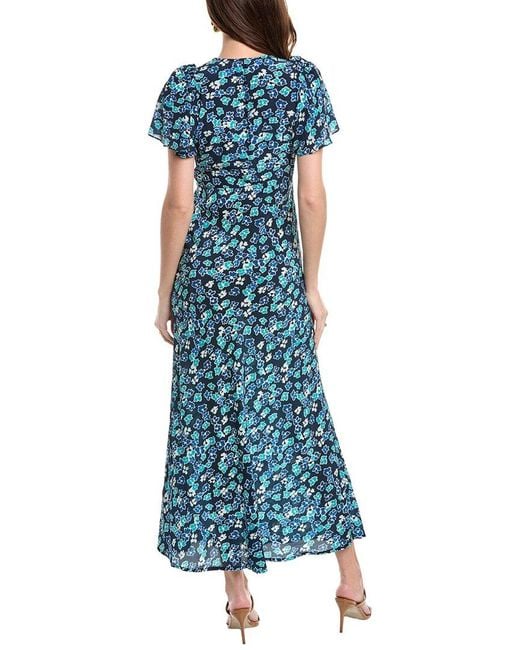 Faithfull The Brand Blue Saturnia Silk Midi Dress