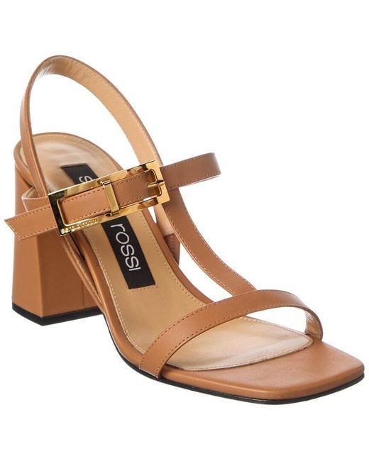 Sergio Rossi Brown Nora 80 Leather Sandal