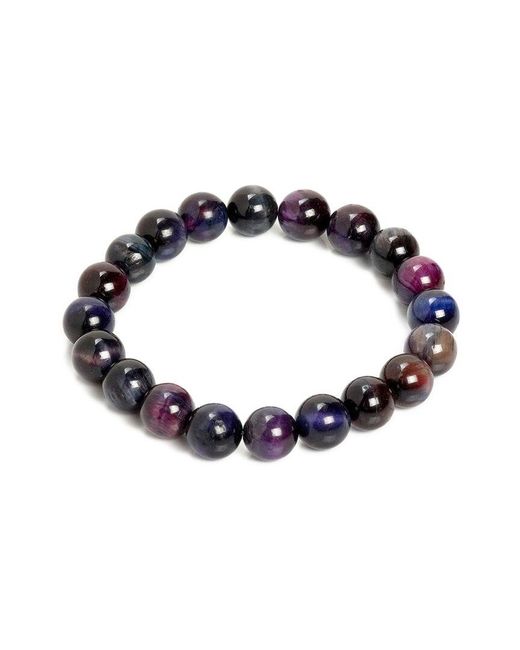 jean claude Blue Jewelry Tiger Eye Bead Stretch Bracelet for men