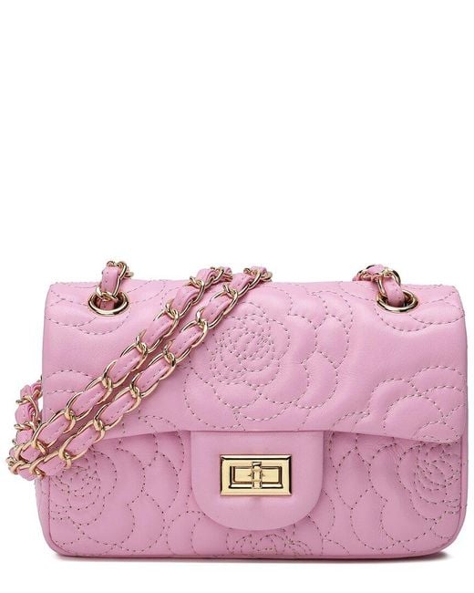 Tiffany & Fred Paris Pink Quilted Leather Crossbody