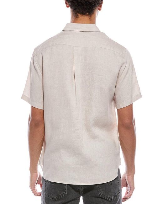 Vince White Classic Fit Linen Shirt for men