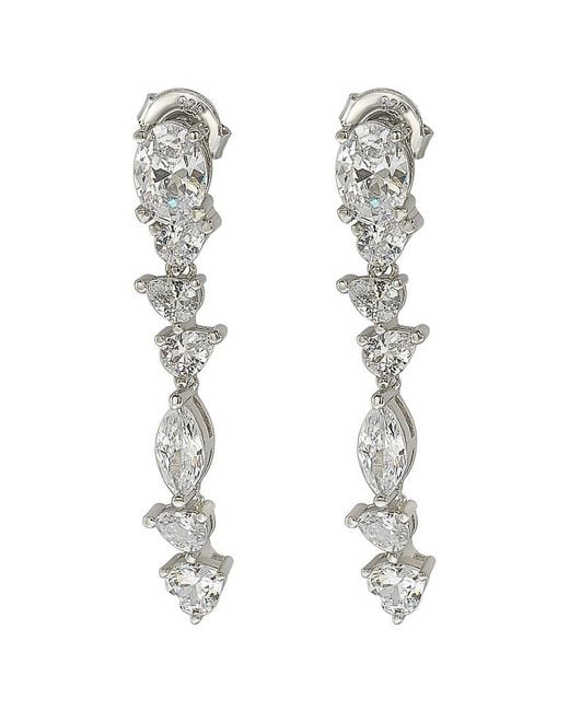 Suzy Levian CZ Jewelry White Suzy Levian Silver Cz Dangle Earrings
