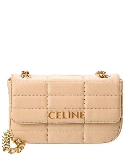 Céline Natural Monochrome Quilted Leather Shoulder Bag