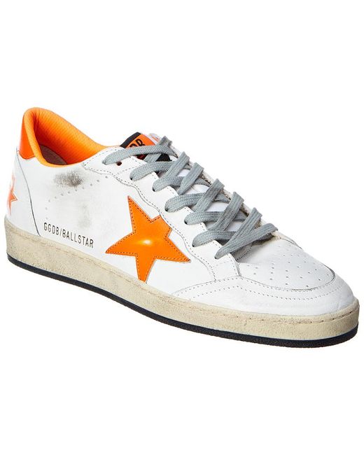 Golden Goose Deluxe Brand Orange Ball Star Leather Sneaker for men