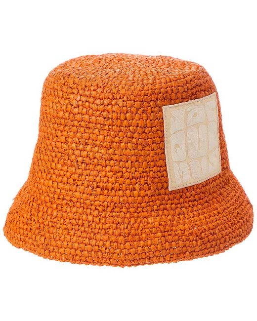 Jacquemus Orange Le Bob Ficiu Raffia Hat