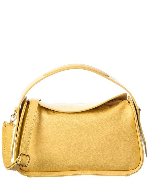 Italian Leather Yellow Shoulder Bag